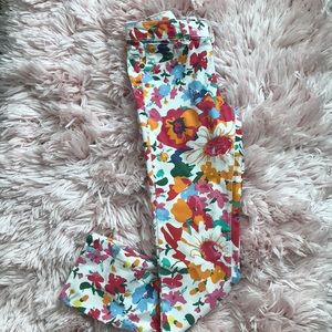 Flower print jeans